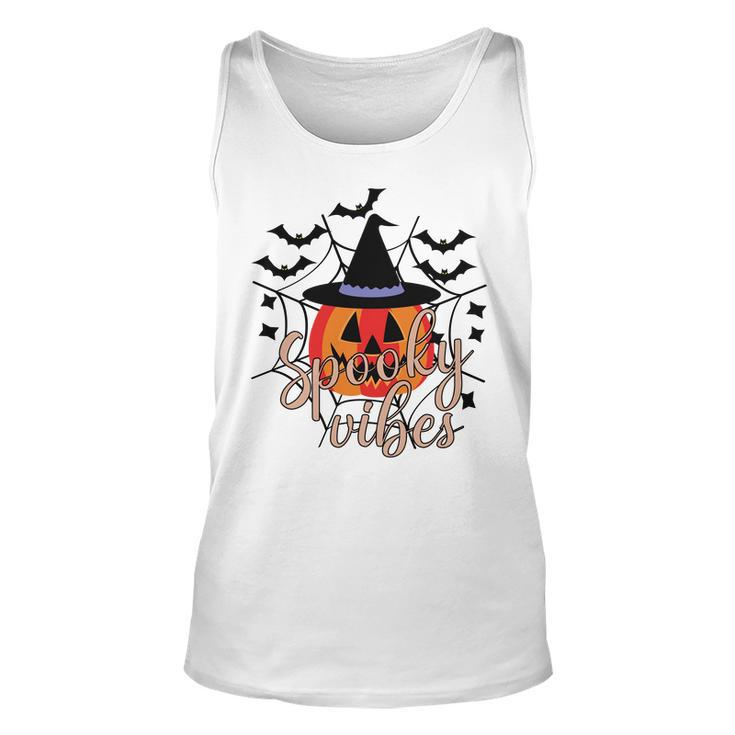 Thick Thights And Spooky Vibes Halloween Pumpkin Ghost Unisex Tank Top