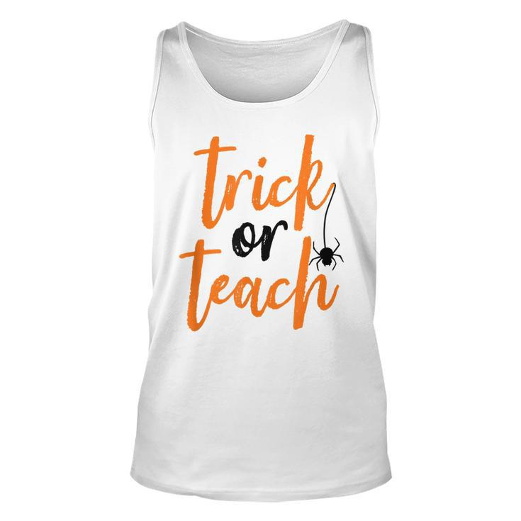 Trick Or Teach  Teacher Halloween Design  Unisex Tank Top