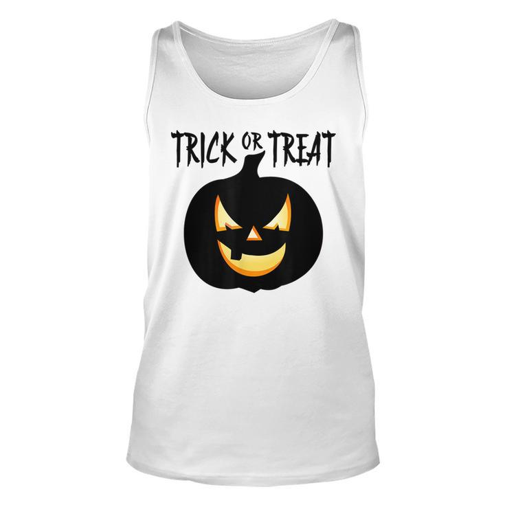 Trick Or Treat Scary Lit Pumpkin Halloween  Unisex Tank Top