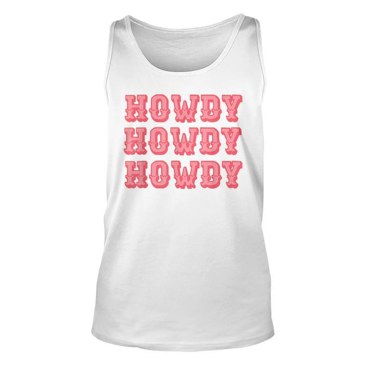 Vintage White Howdy Rodeo Western Country Southern Cowgirl  V2 Unisex Tank Top