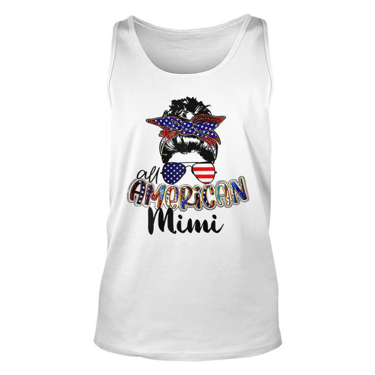 Womens All American Mimi Messy Bun 4Th Of July Independence Day  Unisex Tank Top