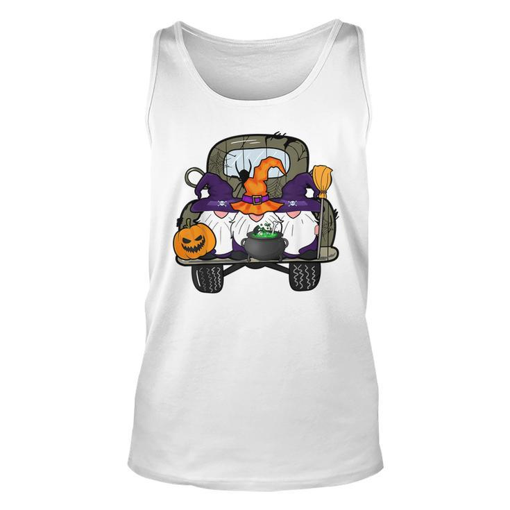Zem6 Funny Truck Gnomes Witch Pumpkin Happy Halloween Party  Unisex Tank Top