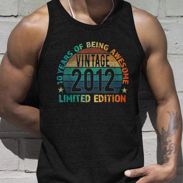 10Th Birthday Gift Kids Vintage 2012 10 Years Old Colored Unisex Tank Top Gifts for Him