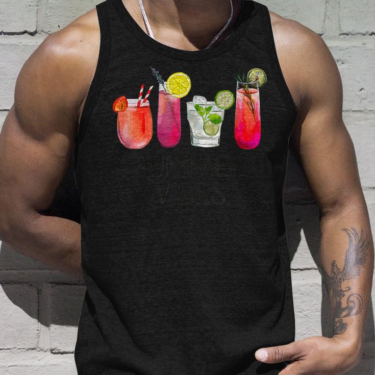 Summer Vibes Tropical Cocktail Drink Design For Beach Fun  Unisex Tank Top