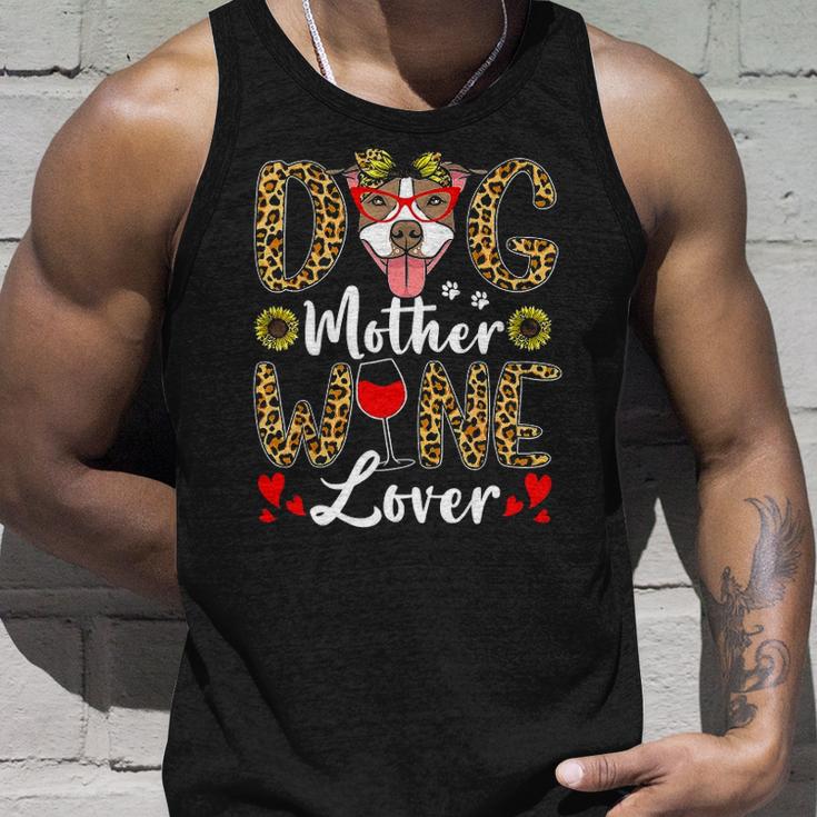 Dog Mother Wine Lover Shirt Dog Mom Wine Mothers Day Gifts Unisex Tank Top