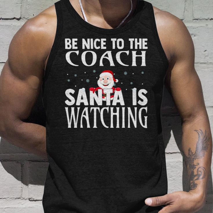 Be Nice To The Coach Santa Is Watching Funny Christmas Unisex Tank Top