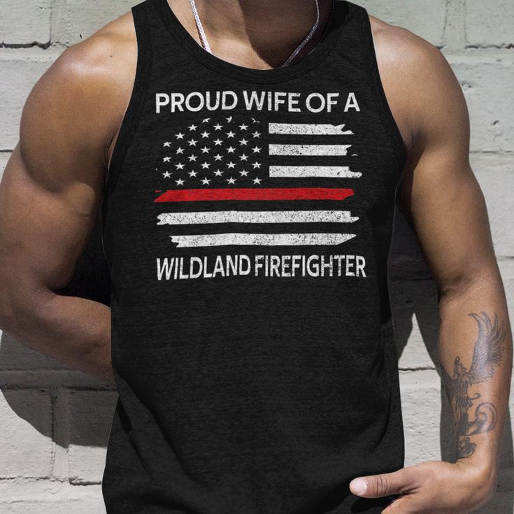 Firefighter Proud Wife Of A Wildland Firefighter Wife Firefighting V2 Unisex Tank Top