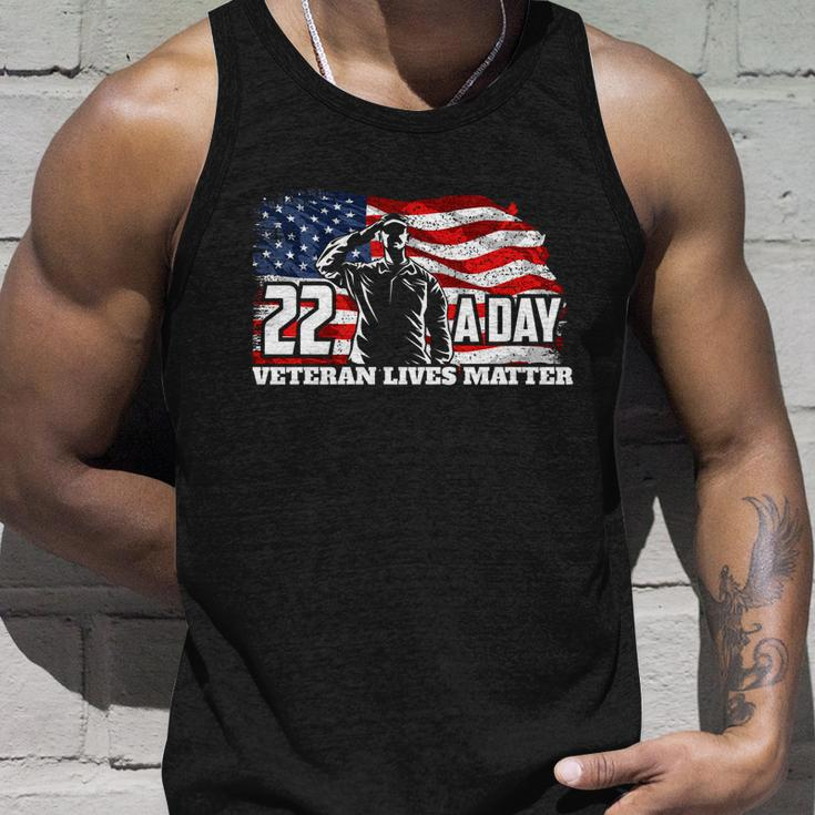22 Per Day Veteran Lives Matter Suicide Awareness Usa Flag Gift Graphic Design Printed Casual Daily Basic Unisex Tank Top Gifts for Him