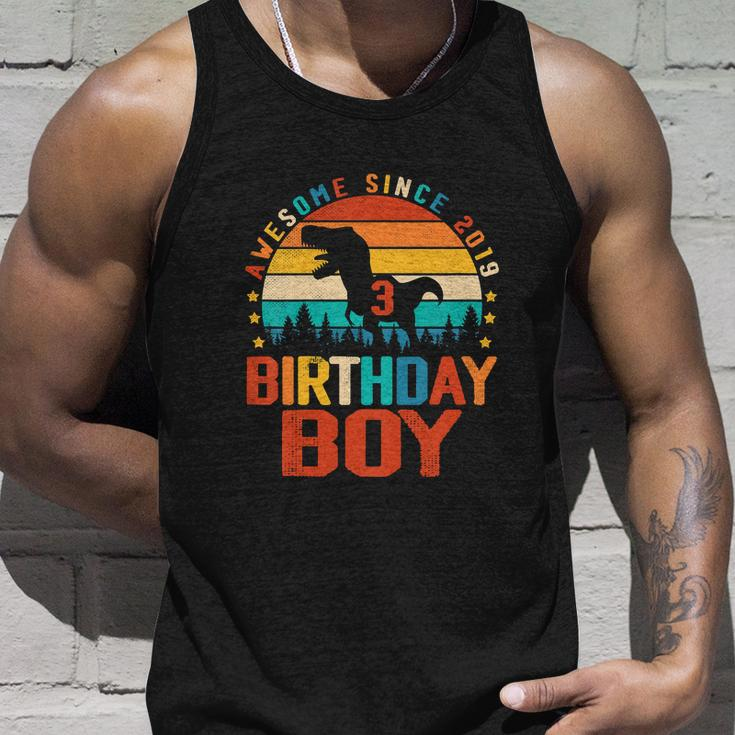 3Rd Birthday Funny Dinosaur 3 Year Old Unisex Tank Top Gifts for Him