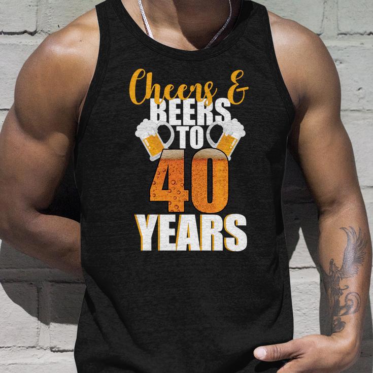 40Th Birthday Cheers & Beers To 40 Years Unisex Tank Top Gifts for Him