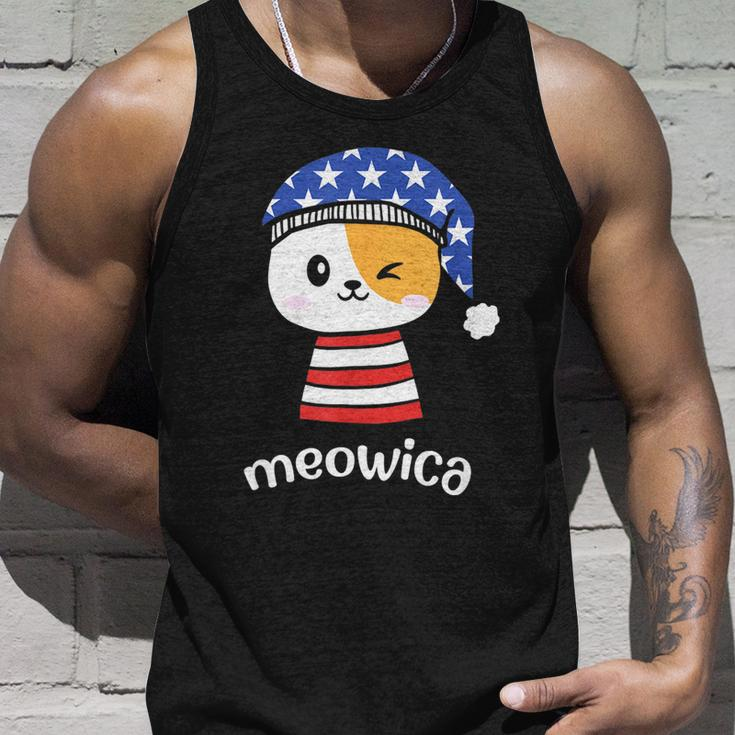 4Th Of July Cat Meowica Independence Day Patriot Usa Flag Unisex Tank Top Gifts for Him