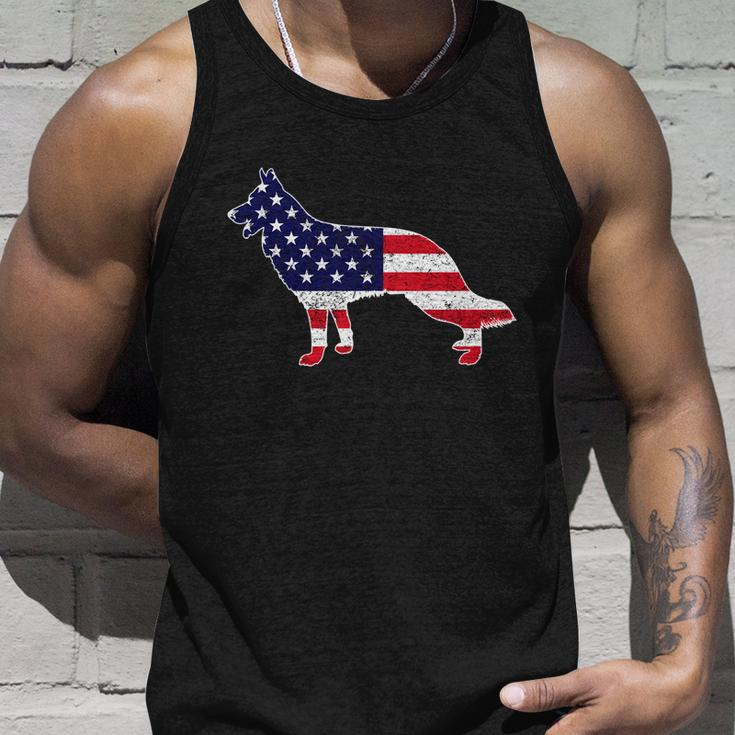 4Th Of July German Shepherd Dog Graphic Patriotic Usa Flag Meaningful Gift Unisex Tank Top Gifts for Him