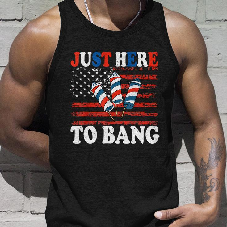 4Th Of July Im Just Here To Bang Fireworks America Flag Unisex Tank Top Gifts for Him