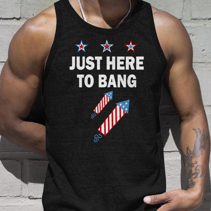 4Th Of July Just Here To Bang Fireworks Unisex Tank Top Gifts for Him
