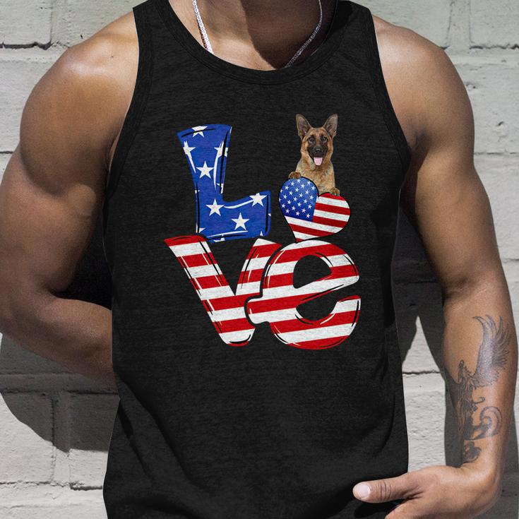 4Th Of July Patriotic Love German Shepherd American Flag Gift Unisex Tank Top Gifts for Him