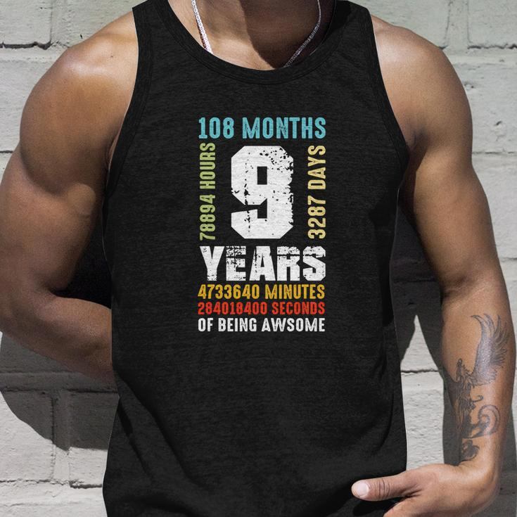 9 Years Being Awesome Funny 9Th Birthday Boy Girl Unisex Tank Top Gifts for Him
