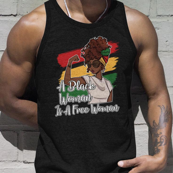 A Black Woman Is A Free Woman Gift African American Juneteenth Gift Unisex Tank Top Gifts for Him