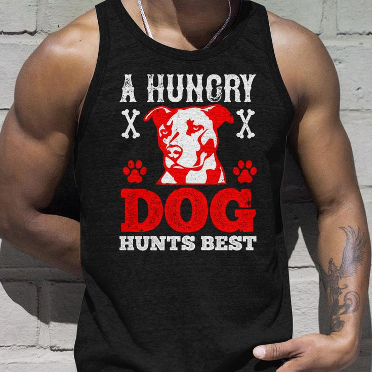A Hungry Dog Hunts Best Dog Lovers Gifts Quote Pitbull Dogs Unisex Tank Top Gifts for Him
