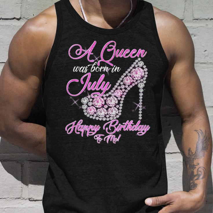 A Queen Was Born In July Fancy Birthday Graphic Design Printed Casual Daily Basic Unisex Tank Top Gifts for Him