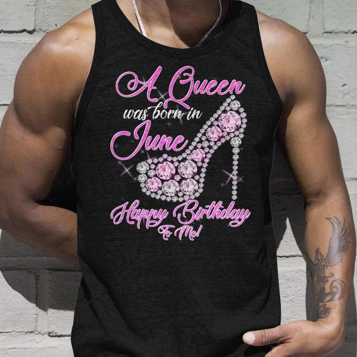 A Queen Was Born In June Fancy Birthday Graphic Design Printed Casual Daily Basic Unisex Tank Top Gifts for Him