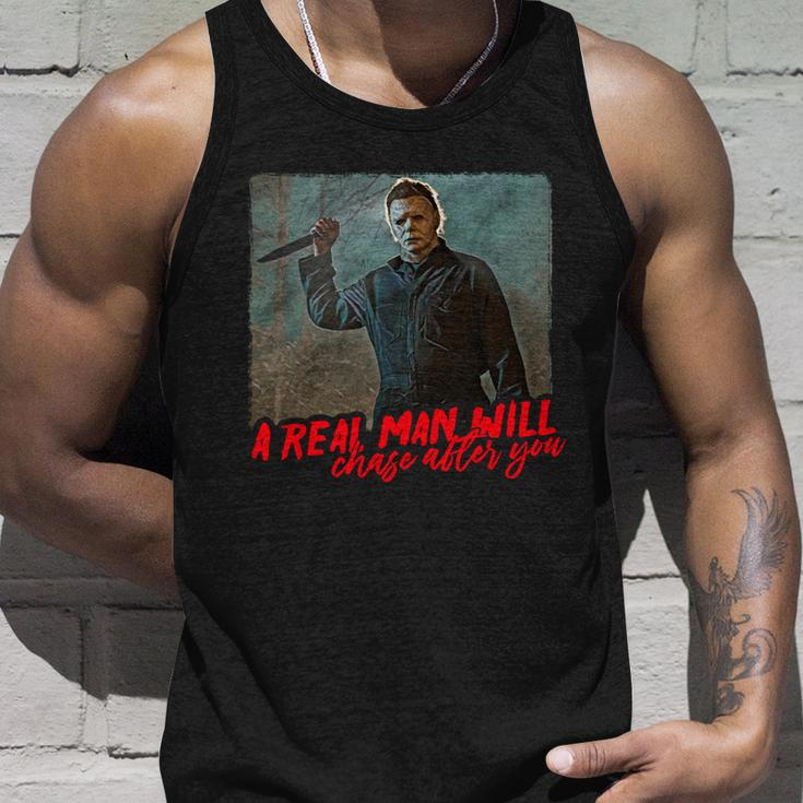 A Real Man Will Chase After You Halloween Horror Movies Unisex Tank Top Gifts for Him