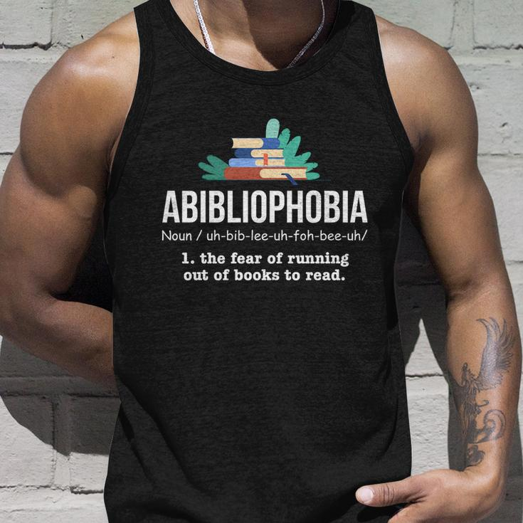 Abibliophobia A Bookaholic Library Themed Gift Unisex Tank Top Gifts for Him