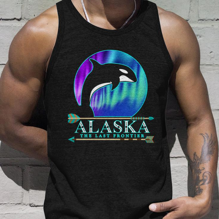 Alaska State Pride Alaska Northern Lights Alaskan Orca Whale Unisex Tank Top Gifts for Him