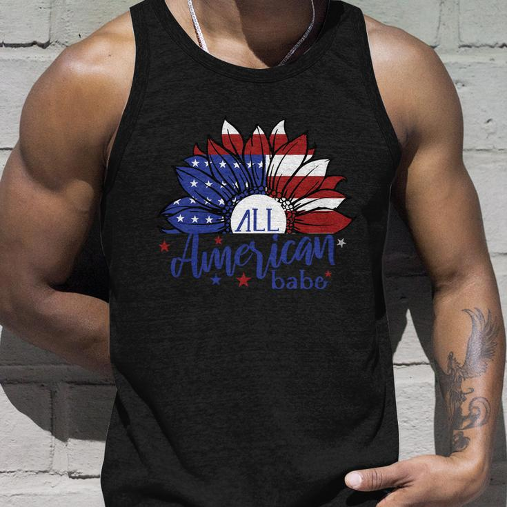 All American Babe Sunflower American Flag 4Th Of July Unisex Tank Top Gifts for Him
