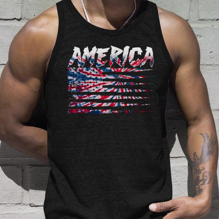 America Lightning Bolt Usa Tie Dye Flag Unisex Tank Top Gifts for Him