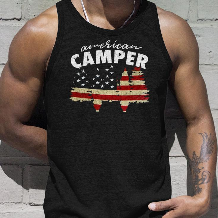 American Camper US Flag Patriotic Camping Unisex Tank Top Gifts for Him