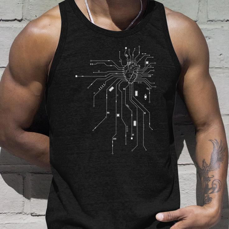 Anatomical Heart Cpu Processor Pcb Board Computer Programmer Cute Gift Unisex Tank Top Gifts for Him
