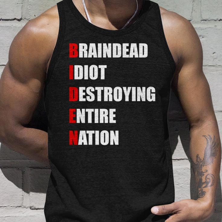 Anti Biden Braindead Idiot Destroying Entire Nation Tshirt Unisex Tank Top Gifts for Him