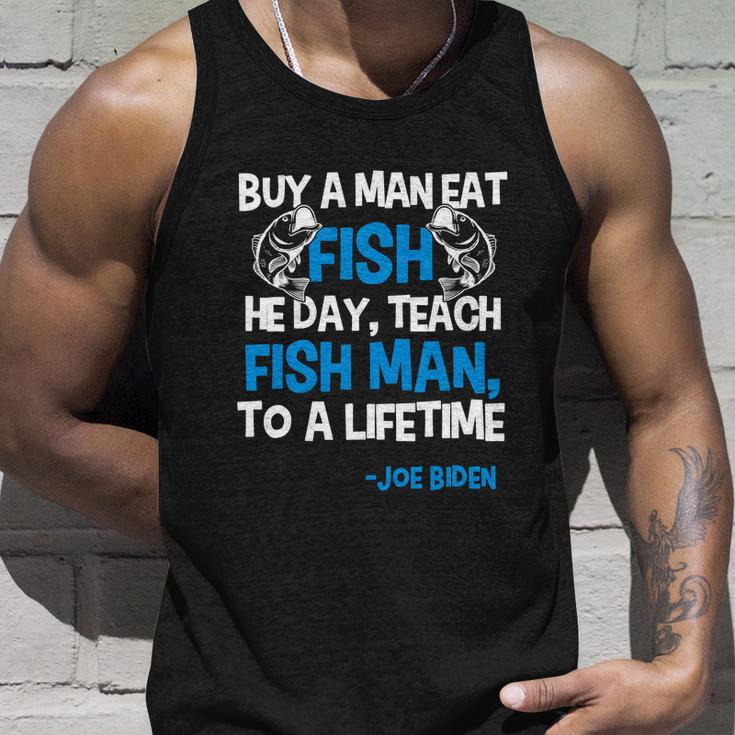 Anti Biden Political Impeach Biden Buy A Man Eat Fish Funny Unisex Tank Top Gifts for Him