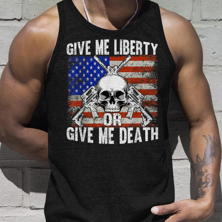 Ar-15 Give Me Liberty Or Give Me Death Skull - Ar15 Rifle Unisex Tank Top Gifts for Him