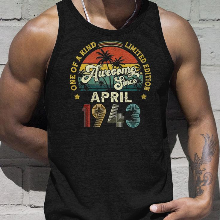 Awesome Since April 1943 Vintage 80Th Birthday For Men Women Tank Top Gifts for Him