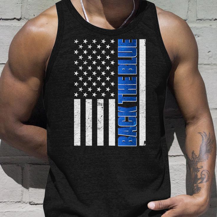 Back The Blue Thin Blue Line Us Flag Unisex Tank Top Gifts for Him