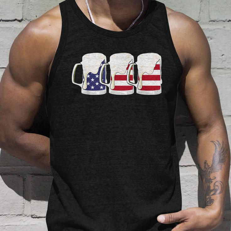 Beer American Flag Shirt 4Th Of July Men Women Merica Usa Unisex Tank Top Gifts for Him