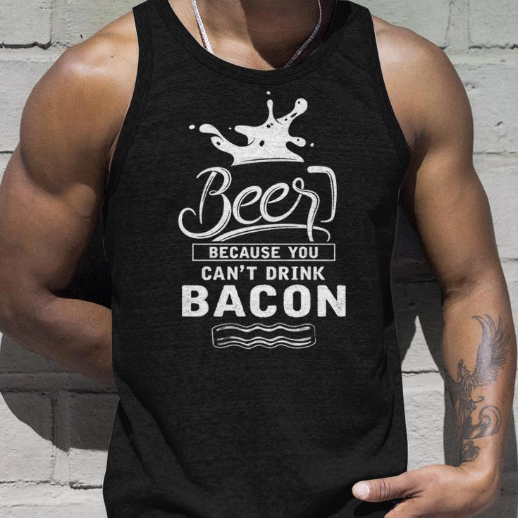 Beer Because Bacon Unisex Tank Top Gifts for Him