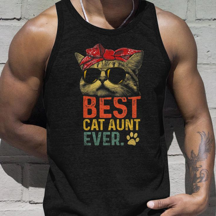 Best Cat Aunt Ever Vintage Cat Lover Cool Sunglasses Funny Unisex Tank Top Gifts for Him