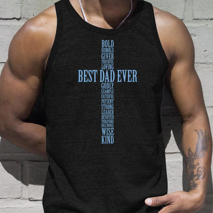 Best Dad Ever Positve Words Cross Unisex Tank Top Gifts for Him
