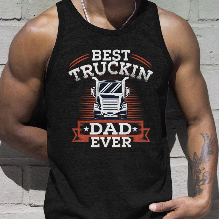 Best Trucking Dad Ever Big Rig Trucker Truck Driver Gift V2 Unisex Tank Top Gifts for Him