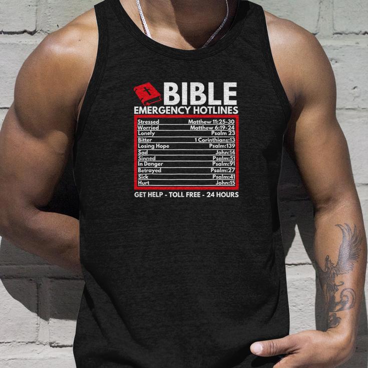 Bible Emergency Numbers Funny Christian Bible Unisex Tank Top Gifts for Him