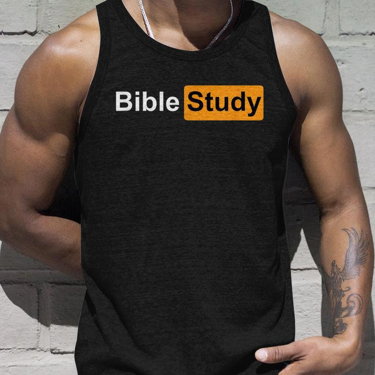 Bible Study Hub Logo Funny Sarcastic Adult Humor Unisex Tank Top Gifts for Him
