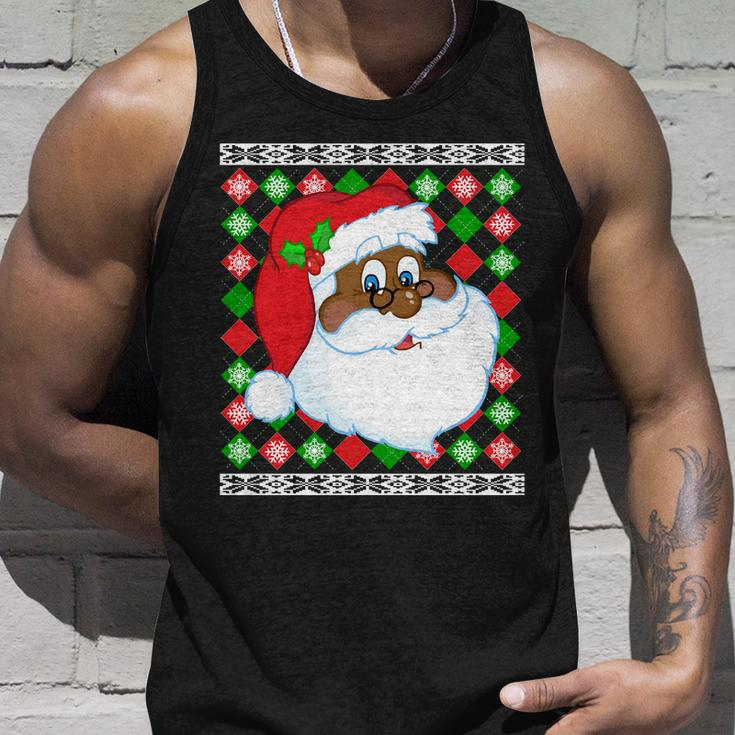 Black Santa Claus Ugly Christmas Sweater Unisex Tank Top Gifts for Him