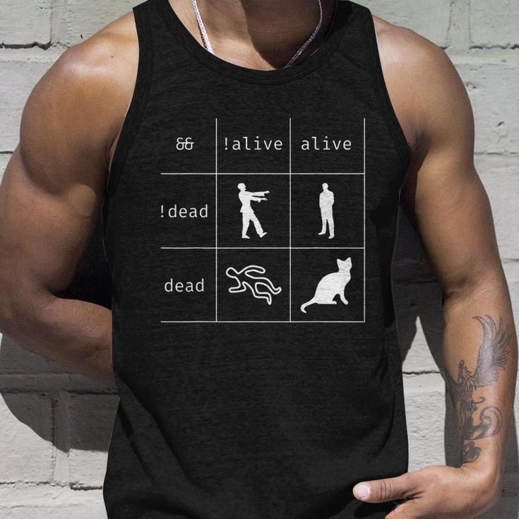 Boolean Logic Alive And Dead Funny Programmer Cat Tshirt Unisex Tank Top Gifts for Him