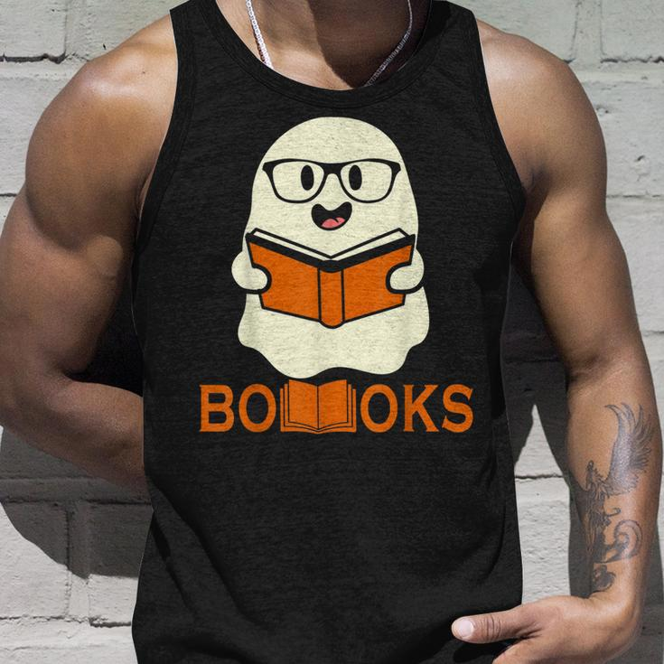 Booooks Ghost Boo Read Books Library Teacher Halloween Cute V3 Unisex Tank Top Gifts for Him