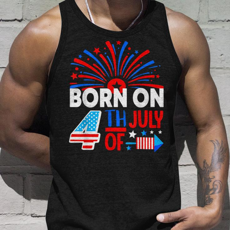 Born On The 4Th Of July Fireworks Celebration Birthday Month Unisex Tank Top Gifts for Him