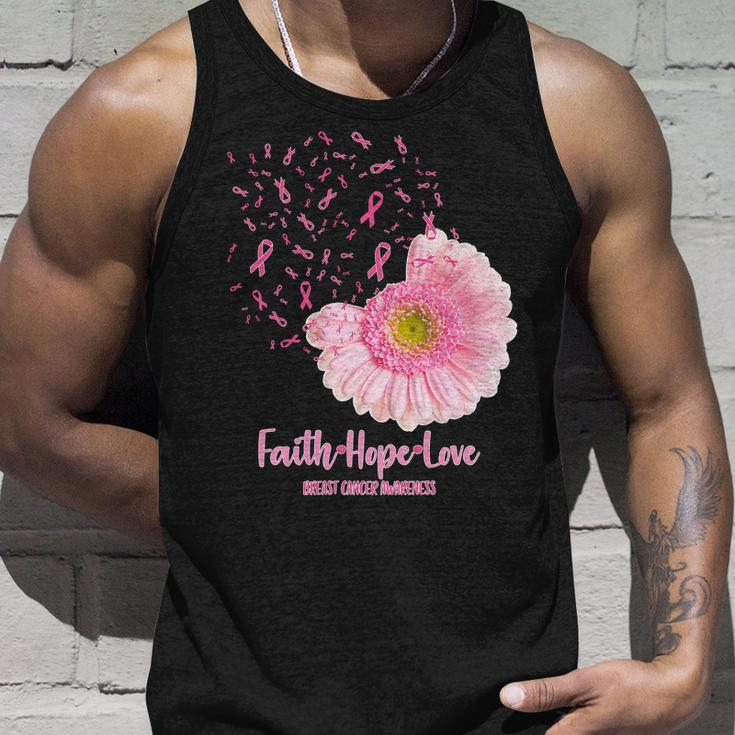 Breast Cancer Awareness Flowers Ribbons Unisex Tank Top Gifts for Him