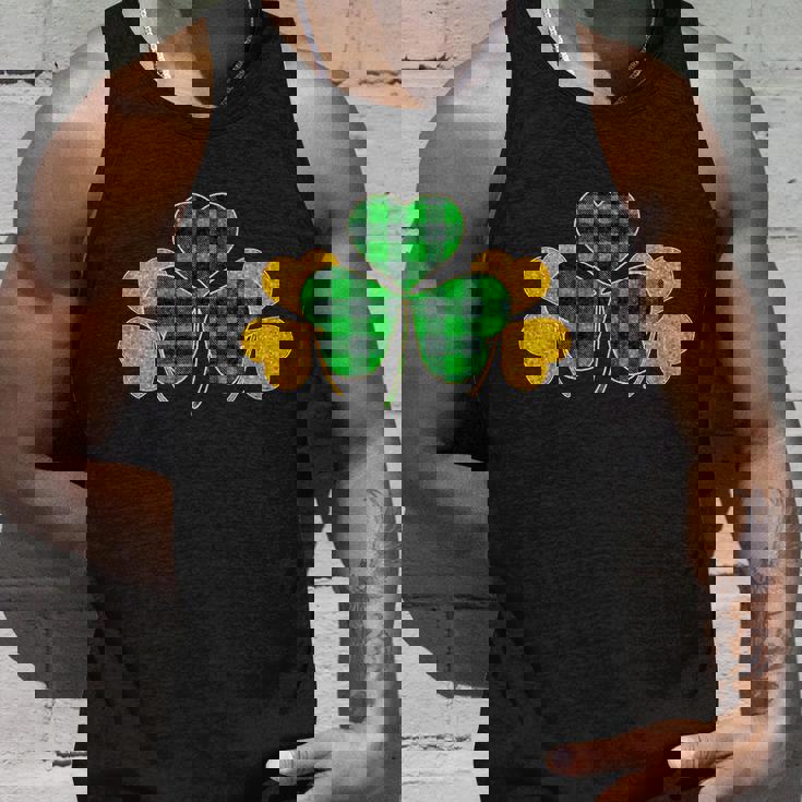 Buffalo Shamrock Plaid Irish Clovers Graphic Design Printed Casual Daily Basic Unisex Tank Top Gifts for Him