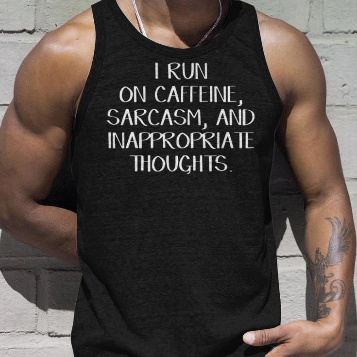 Caffeine Sarcasm And Inappropriate Thoughts Unisex Tank Top Gifts for Him